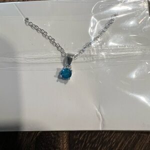 Effy Silver Tone Blue Glass Pendant Necklace 17” D18